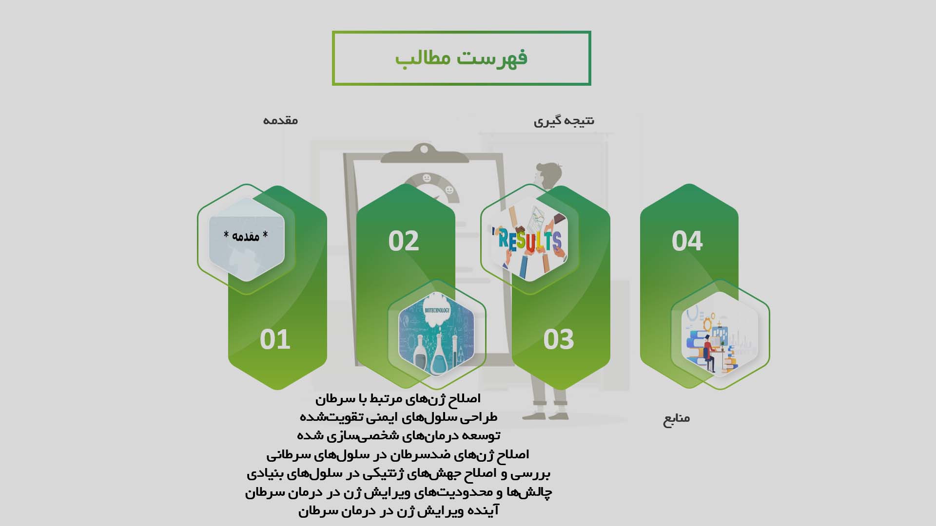 پاورپوینت تأثیرات ویرایش ژن بر درمان بیماری‌های سرطان